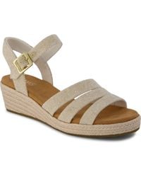 TOMS - Julia Open Toe Wedge Sandals - Lyst