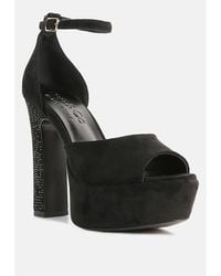 Rag & Co - Misaki Woven Suede Strap Platform Sandals - Lyst