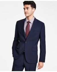 BOSS - Boss Modern Fit Blue Wool Suit Jacket - Lyst