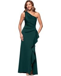 Xscape - Ruffled One-shoulder Scuba Gown - Lyst