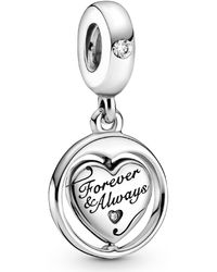 PANDORA - Cubic Zirconia Spinning Forever Always Soulmate Dangle Charm - Lyst