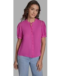 BCBGMAXAZRIA - Button Front Top - Lyst