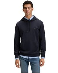 BOSS - Boss By Logo Patch Cotton-terry Hoodie - Lyst