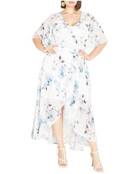 City Chic - Plus Size Shy Orchid V Neck Maxi Dress - Lyst