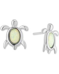 Macy's - Simulated Opal Bezel Turtle Stud Earrings (7/8 Ct. T.w. - Lyst