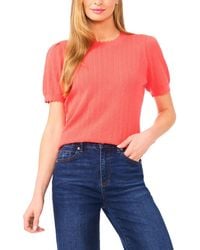 Cece - Crew Neck Pointelle Sweater - Lyst