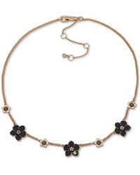 Karl Lagerfeld - Gold-tone Flower Frontal Necklace - Lyst