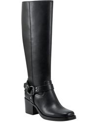 Marc Fisher - Laile Block Heel Square Toe Knee-high Moto Boots - Lyst