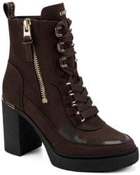 DKNY - Toia Lace-up Platform Booties - Lyst