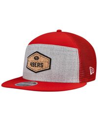 KTZ - Gray/scarlet San Francisco 49ers Cork Split Panel 9fifty Trucker Snapback Hat - Lyst