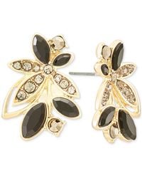 Lonna & Lilly - Pave & Stone Leaf Stud Earrings - Lyst