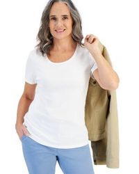 Style & Co. - Style Co Cotton Short Sleeve Scoop Neck Top Pxs 4x Created For Macys - Lyst