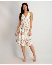 Kensie - Embroidered V-neck Dress - Lyst