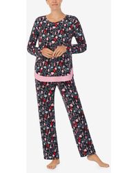 Ellen Tracy - Long Sleeve Crew Neck Pajamas Set - Lyst