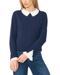 Cece - Peter-pan Collar Pullover Long Sleeve Sweater - Lyst