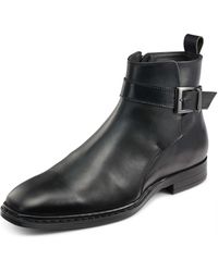 Karl Lagerfeld - Leather Side-zip Buckle Boots - Lyst