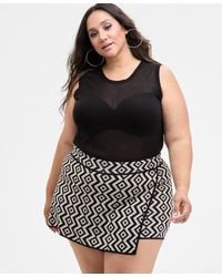 Nina Parker - Trendy Plus Size Sheer Sweater-knit Tank - Lyst