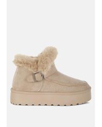 LONDON RAG - Linka Pin Buckle Detail Snow Boots - Lyst