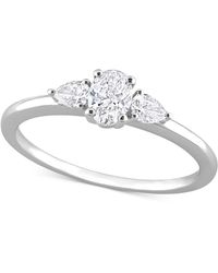 Macy's - Diamond Oval- & Pear-cut Three Stone Engagement Ring (1/2 Ct. T.w. - Lyst