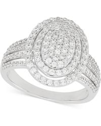 Macy's - Diamond Oval Halo Cluster Multirow Ring (1 Ct. T.w. - Lyst