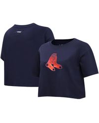 Pro Standard - Boston Red Sox Painted Sky Boxy Cropped T-shirt - Lyst
