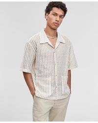 Mode Of One - Relaxed-fit Textured-knit Bubble Lace Button-down Camp Shirt - Lyst