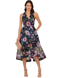 Adrianna Papell - Floral High-low Organza Dress - Lyst