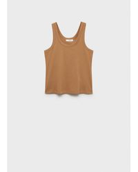Mango - Cotton Strap Top - Lyst