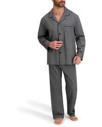 Hanes - Woven Button Down Pajama Sleep Set - Lyst