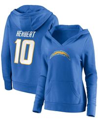 Fanatics - Justin Herbert Los Angeles Chargers Player Icon Name And Number V-neck Pullover Hoodie - Lyst