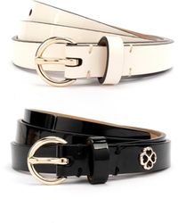 Kate Spade - 15mm 2 For 1 Belts Patent - Lyst