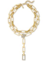 INC International Concepts - Pave Link Layered Lariat Necklace - Lyst