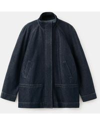 Mango - Gathered-waist Denim Parka - Lyst