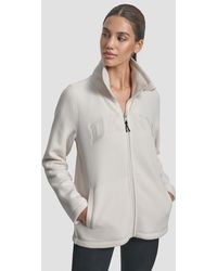DKNY - Full-zip Varsity Logo Top - Lyst