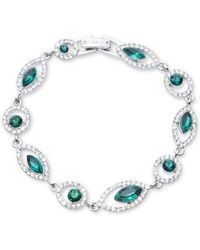 Givenchy - Rhodium Glass Stone Silver-tone Flex Bracelet - Lyst