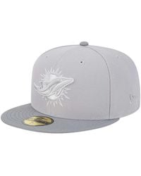KTZ - Gray/graphite Miami Dolphins Iron Cloud 59fifty Fitted Hat - Lyst