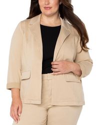 Liverpool Los Angeles - Liverpool Plus Size Open-front Twill Blazer - Lyst