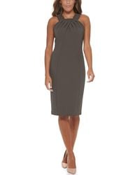 calvin klein blue halter dress Moonlight Denim Halter Dress main image 0