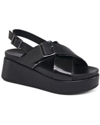 J/Slides - Bin Leather Cross Strap Platform Sandal - Lyst