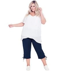 Avenue - Plus Size Cotton Cinch Capri - Lyst