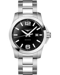 Longines - Conquest Stainless Steel Bracelet Watch 43mm L37604566 - Lyst