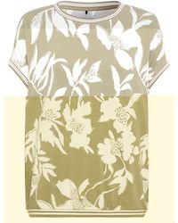 Olsen - Short Sleeve Abstract Floral Print T-shirt Containing Lenzing[tm] Ecovero[tm] Viscose - Lyst