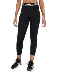 Nike - Pro 365 Mid-rise Cropped Mesh Panel leggings - Lyst