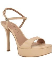 Guess - Hendora Leather Platform Stiletto Dress Sandals - Lyst