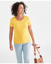 Style & Co. - Cotton Short-sleeve Scoop-neck Top - Lyst