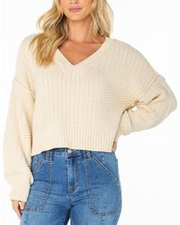 Roxy - Study Hall V-neck Knit Sweater - Lyst