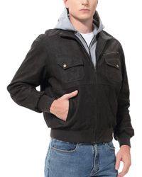 BGSD - Men Civic Distressed Leather Bomber Jacket - Lyst