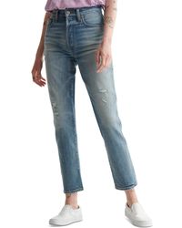 Lucky Brand - Drew Distressed High-rise Mom Jeans - Lyst