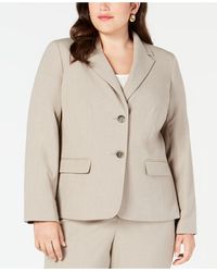 Nine West Womens Plus Size Bi Stretch Jacket with Framed Closure