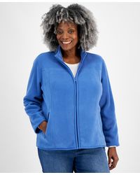 Karen Scott Plus Size Zip front Fleece Vest Created For Macy s in Black Lyst